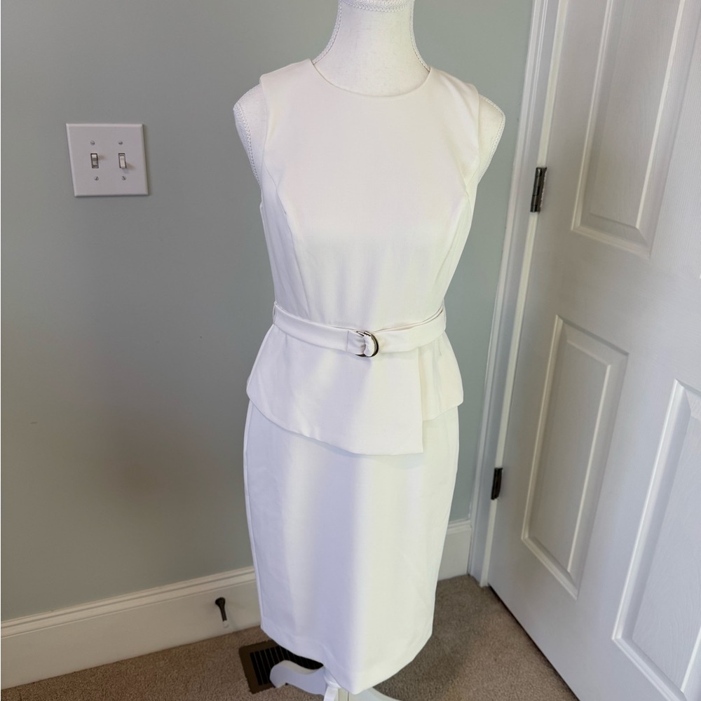 Brand NWOT WHBM Ecru Sleeveless Dress 4P